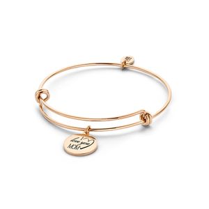 CO88 Collection Beloved 8CB 90235 Stalen Armband met Hangers - I Love You Mom - One-size - Rosékleurig