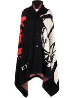 Philosophy Di Lorenzo Serafini intarsia-knit hooded cape - Noir - thumbnail