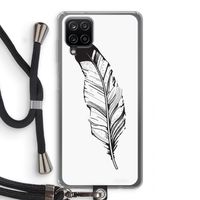 Pluim: Samsung Galaxy A12 Transparant Hoesje met koord
