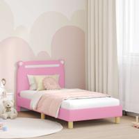 Bedframe voor kinderen met hoofdbord Roze 80 x 160 cm Stof