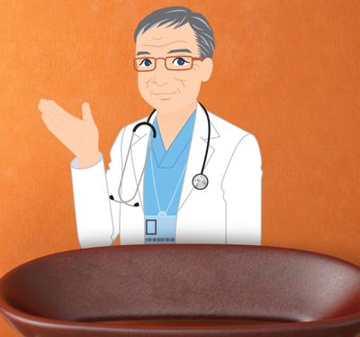 Muursticker Zwaaiende Dokter Muursticker Zwaaiende Dokter
