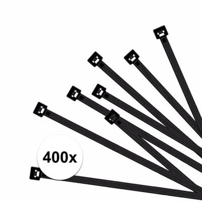 Kabelbinders van kunststof - tie wraps - zwart - 150 x 3,5 mm - 400x stuks - binders