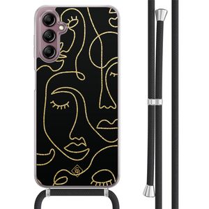 Samsung Galaxy A14 hoesje met koord - Abstract faces