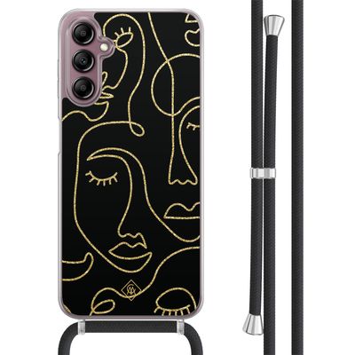 Samsung Galaxy A14 hoesje met koord - Abstract faces