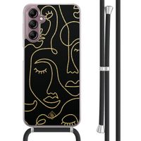 Samsung Galaxy A14 hoesje met koord - Abstract faces