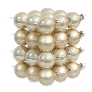 72x Champagne glazen kerstballen 4 cm mat/glans