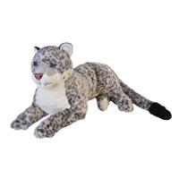 Pluche grote sneeuw luipaard knuffel 76 cm   -
