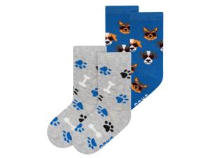 Soxo 2 paar peutersokken (hond blauw/grijs, 23-26)