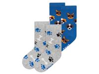 Soxo 2 paar peutersokken (hond blauw/grijs, 23-26)