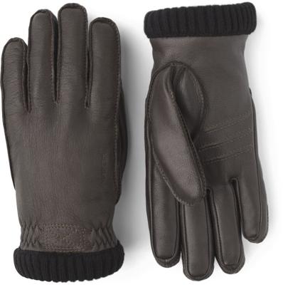 Hestra Deerskin Primaloft Rib Handschoen Heren Dark Brown 8
