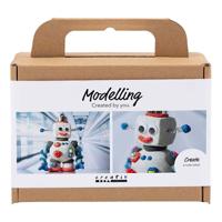 Creativ Company Mini hobbyset robot boetseren blauw grijs en rood