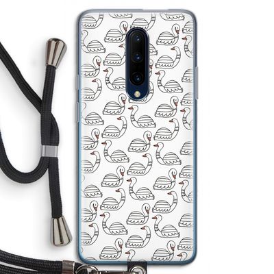 Zwanen: OnePlus 7 Pro Transparant Hoesje met koord
