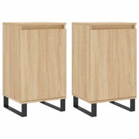 The Living Store Dressoir - Sonoma Eiken - 40x35x70 cm - Metalen Poten - thumbnail