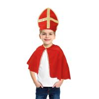 Sinterklaas Cape en Hoed Rood-Goud - thumbnail