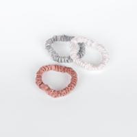 Zijden Scrunchies Klein Silver, Ivory & Rosegold