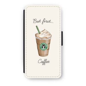 But first coffee: iPhone 8 Flip Hoesje
