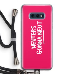 Neuters (roze): Samsung Galaxy S10e Transparant Hoesje met koord