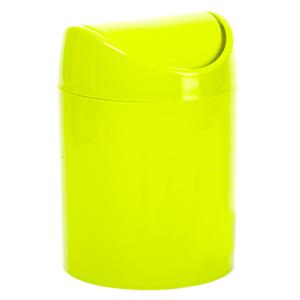 Plasticforte Mini prullenbakje met klepdeksel - groen - 1,4L - 17 cm