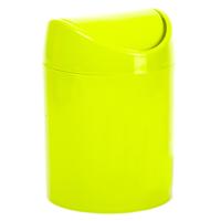 Plasticforte Mini prullenbakje met klepdeksel - groen - 1,4L - 17 cm