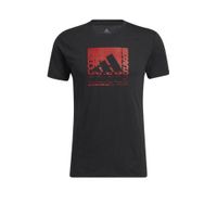 adidas Performance sport T-shirt zwart/rood - thumbnail