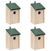 Vogelhuisjes 4 st 12x12x22 cm hout