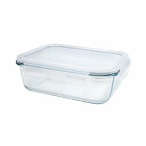 Vershoudbakje/lunchbox - 2x - luchtdicht - met clips - glas - 15 x 11 cm - 370 ml