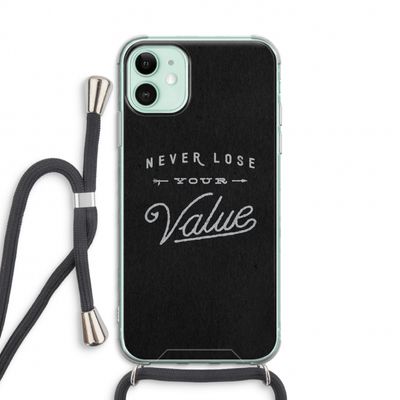 Never lose your value: iPhone 11 Transparant Hoesje met koord