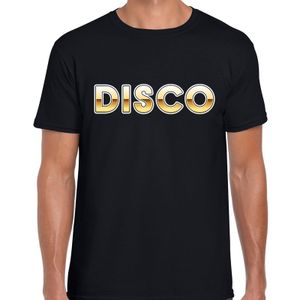 Disco tekst t-shirt / outfit zwart voor heren