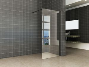 Wiesbaden Graffic inloopdouche 1200x2000x10 mm nano safety glass folie helder glas/mat zwart
