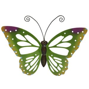 Grote groene vlinders/muurvlinders 51 x 38 cm cm tuindecoratie   -