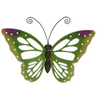 Grote groene vlinders/muurvlinders 51 x 38 cm cm tuindecoratie   -