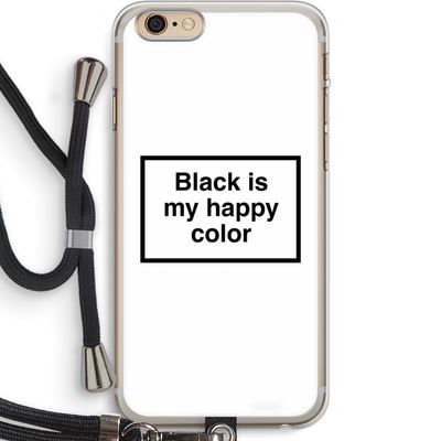 Black is my happy color: iPhone 6 PLUS / 6S PLUS Transparant Hoesje met koord