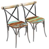 Eetkamerstoelen 2 st massief gerecycled hout
