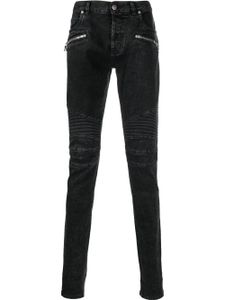 Balmain jean skinny à détails nervurés - Noir