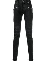 Balmain jean skinny à détails nervurés - Noir