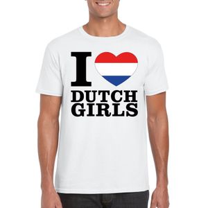 I love Dutch girls t-shirt wit heren