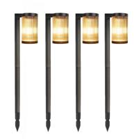 Set van 4 Aurora LED Solar Tuinlamp Zwart Set van 4 Aurora LED Solar Tuinlamp Zwart