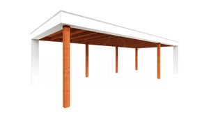 Trendhout Buitenverblijf Verona 915x400 cm - Plat dak model rechts- Plat dak- Onbehandeld lariks Douglas hout- Trendhout