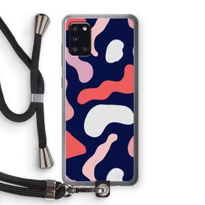 Memphis Shapes Pink: Samsung Galaxy A31 Transparant Hoesje met koord