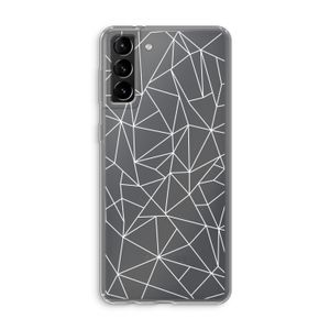 Geometrische lijnen wit: Samsung Galaxy S21 Plus Transparant Hoesje