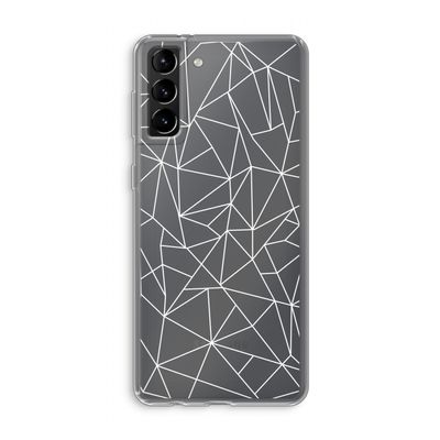 Geometrische lijnen wit: Samsung Galaxy S21 Plus Transparant Hoesje