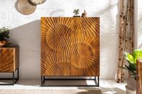 Massief dressoir SCORPION 120cm bruin mangohout met gedetailleerde 3D-gravures - 40183 - thumbnail