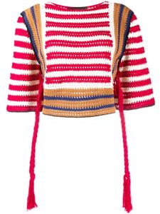 DSQUARED2 pull rayé en crochet - Rouge