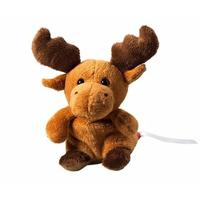 MBW pluche knuffel eland - 14 cm - dieren knuffels - elanden - bruin