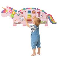 Unicorn Activity Board Busy Board Panel Geschikt Voor Peuters 11-in-1 Montessori Houten Sensorisch Bord