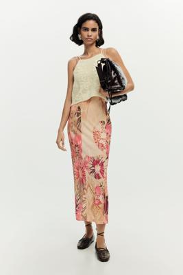 Lange gebreide 2-in-1 jurk - WHITE - M