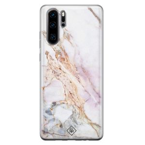 Huawei P30 Pro siliconen telefoonhoesje - Parelmoer marmer