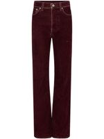 Rabanne pantalon droit en velours à taille haute - Rouge