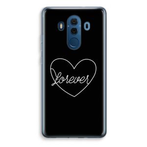 Forever heart black: Huawei Mate 10 Pro Transparant Hoesje