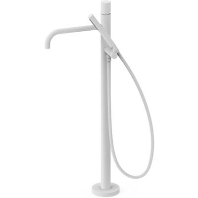 Vrijstaande badkraan Tres Study Exclusive | Hoogte uitloop 67.4 cm | Draaibare uitloop | Mengkraan | Rond | Wit mat
